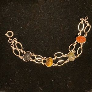 Lovely Double Link Vintage Scarab Bracelet 7.5” Heavily 12KWGP❣️❣️❣️